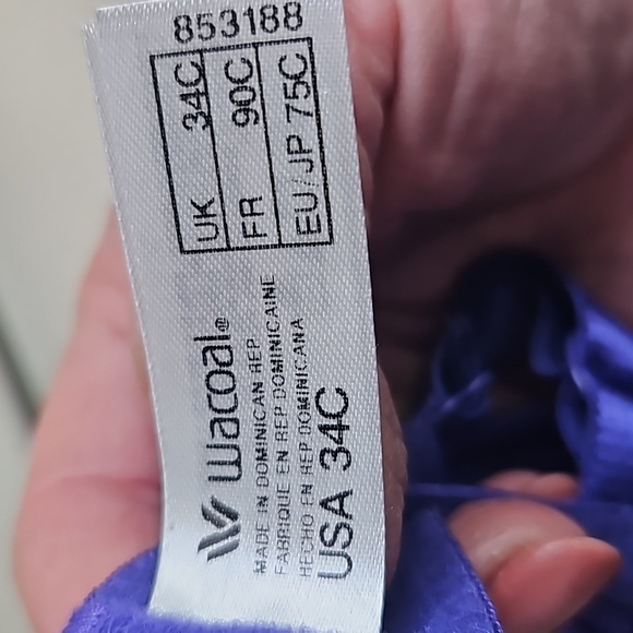 Wacoal 34C 853188 Purple 503 NWT Underwire Lace Insert - Picture 4 of 10